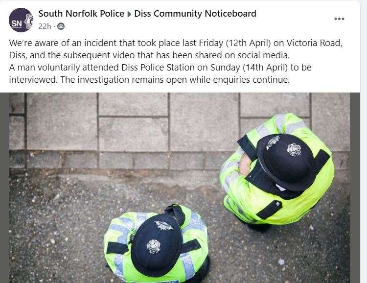South Norfolk Police gave this update yesterday. Picture: Facebook