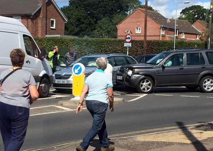 Car accident on the A1066 in Diss. Photo: Fair Green Fish Bar ANL-150825-122916001