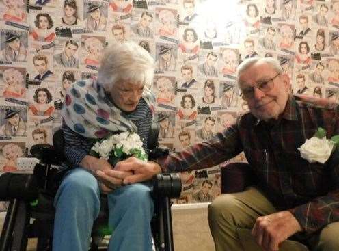 Sylvia Cartwright and her husband Dave at the vows renewal ceremony. Picture submitted