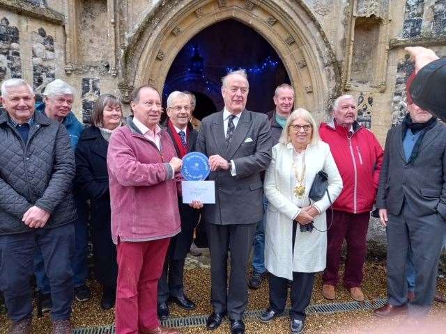 The High Sheriff of Norfolk (pictured holding the plaque, right) during his visit to the Church this month. Picture: Mike Harrowven (53962446)