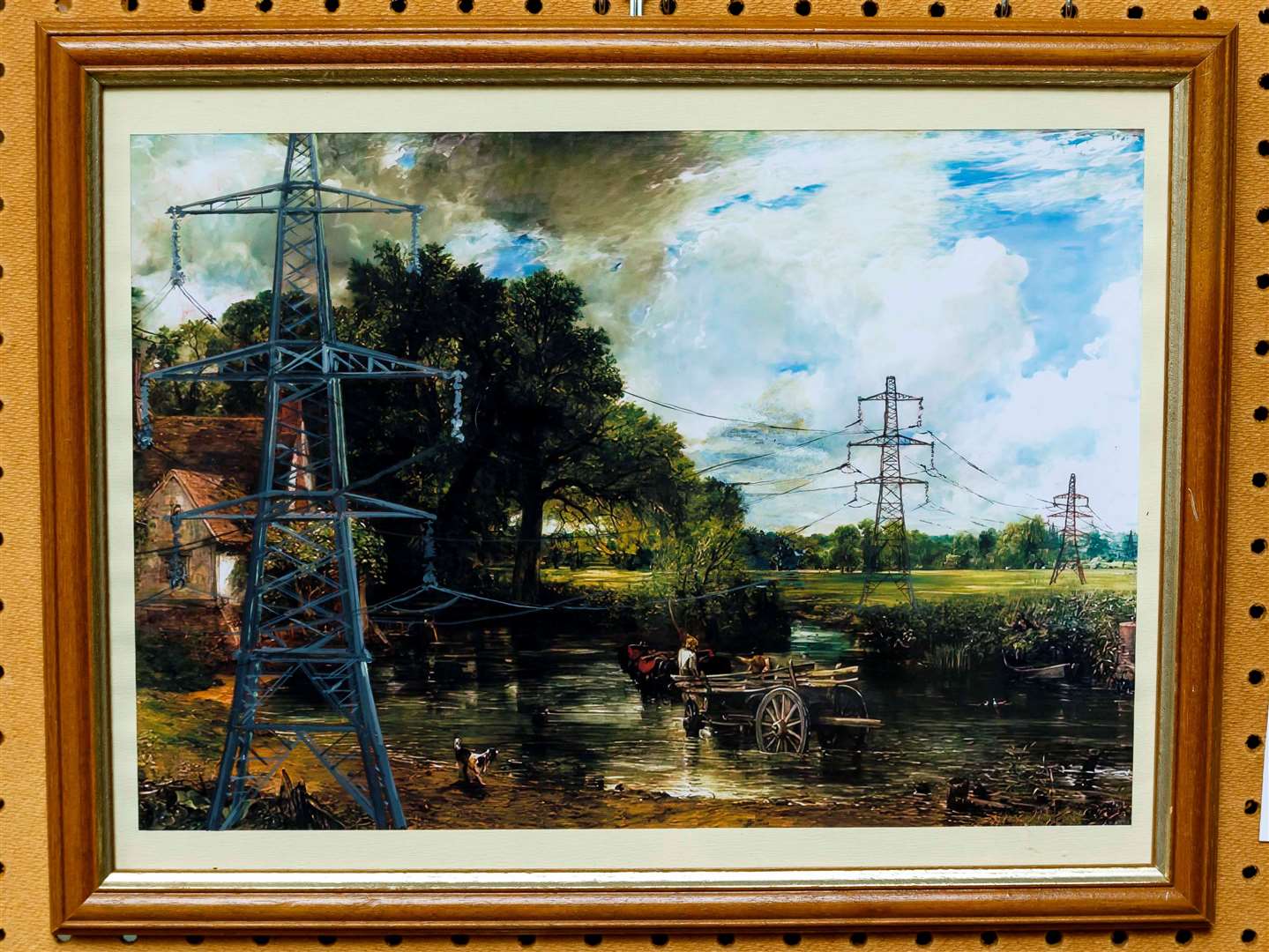 Constable’s Nightmare, made by Ken Ward, used John Constable’s The Hay Wain to get his point across about the possible Norwich to Tilbury pylon line. Picture: Mark Bullimore