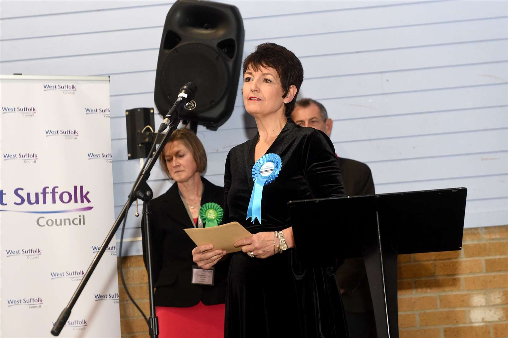 General Election 2019 - Bury St Edmunds count..Pictured: Jo Churchill holds onto her seat...PICTURE: Mecha Morton .... (24137830)