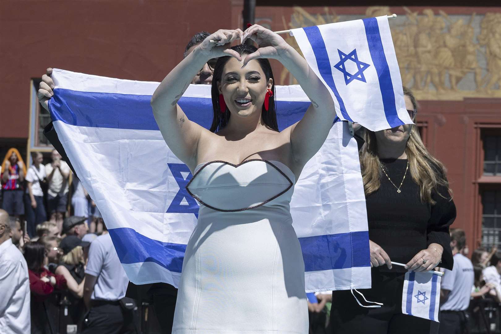 Israel’s Yuval Raphael. (Peter Schneider/Keystone via AP)