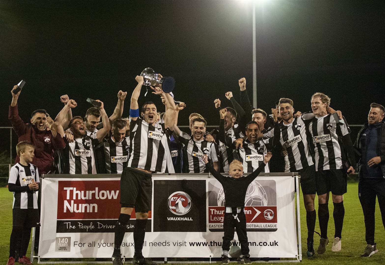 First Division North runners-up Harleston Town win 2018/19 Thurlow Nunn League First Division Knockout Cup final at Woodbridge Town, beating First Division South side Holland 6-0. Picture: Neil Dady (9408009)