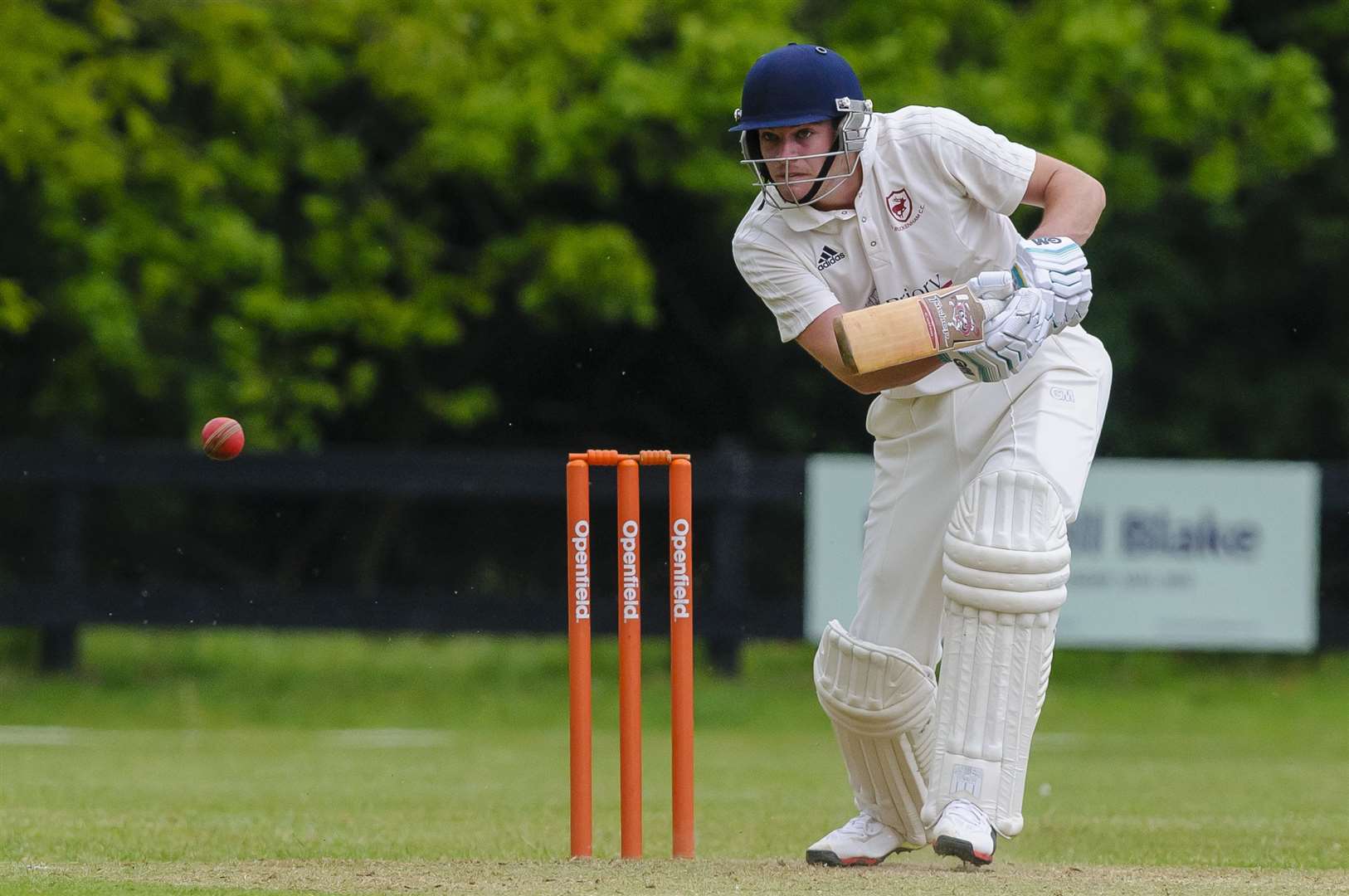 Rob Thurley of Old Buckenham in bat during the Alliance Premier League match between Old Buckenham and Sprowston...Picture: Mark Bullimore Photography. (34315726)