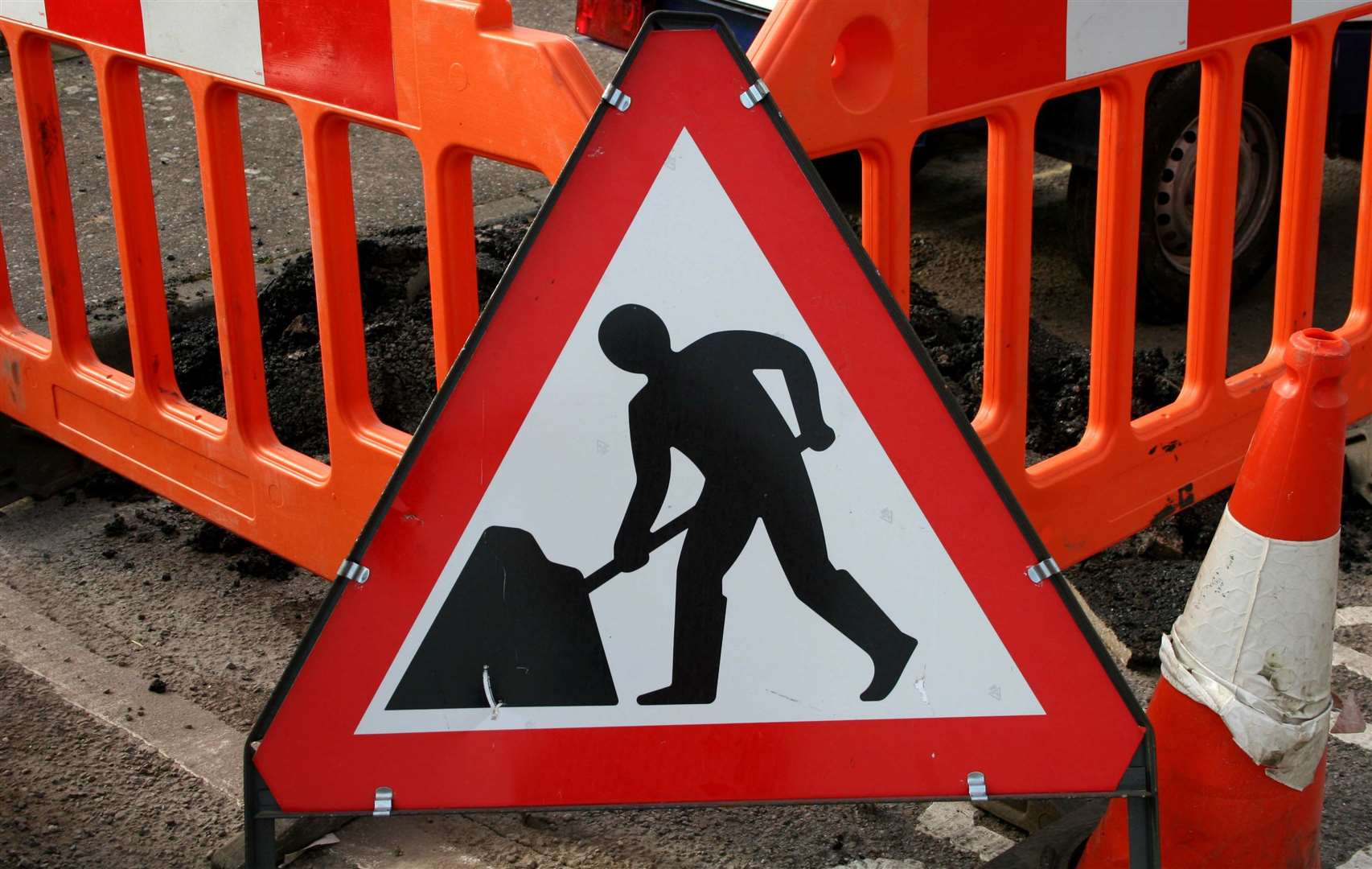 The roadworks in Dickleburgh went up on Friday. Picture: iStock