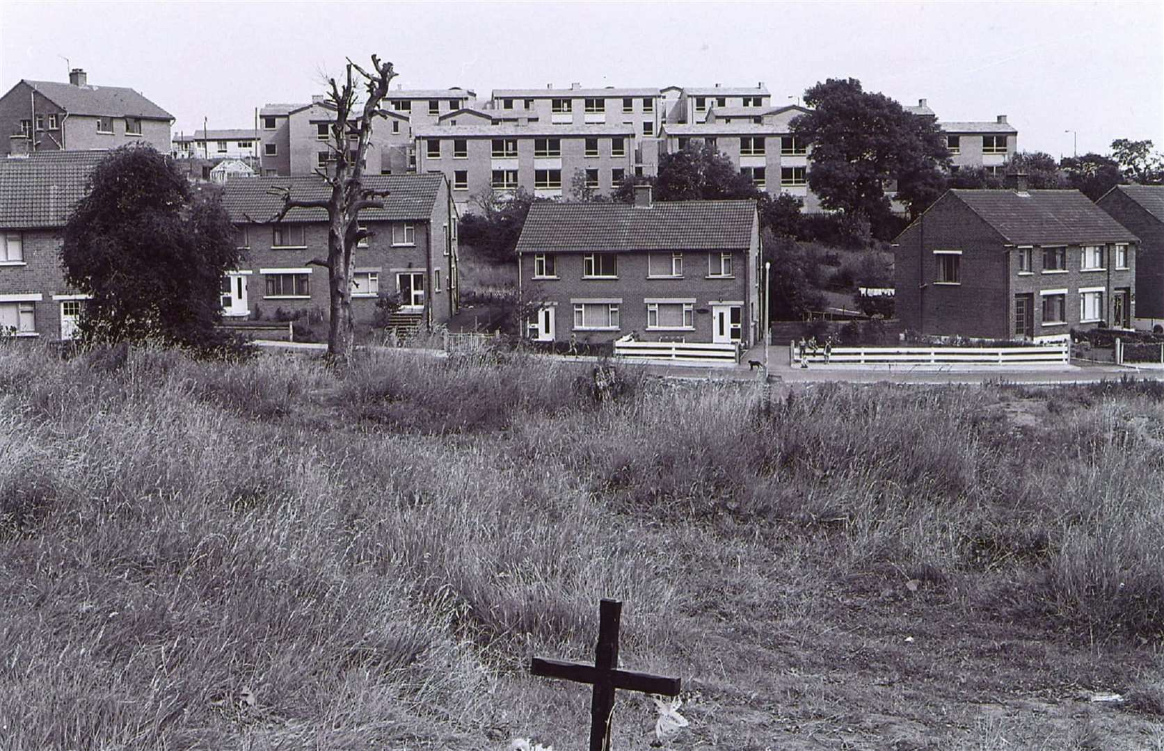 Undated handout photo of the scene in Ballymurphy where a number of people died after being shot in August 1971 in incidents involving the army (PA)