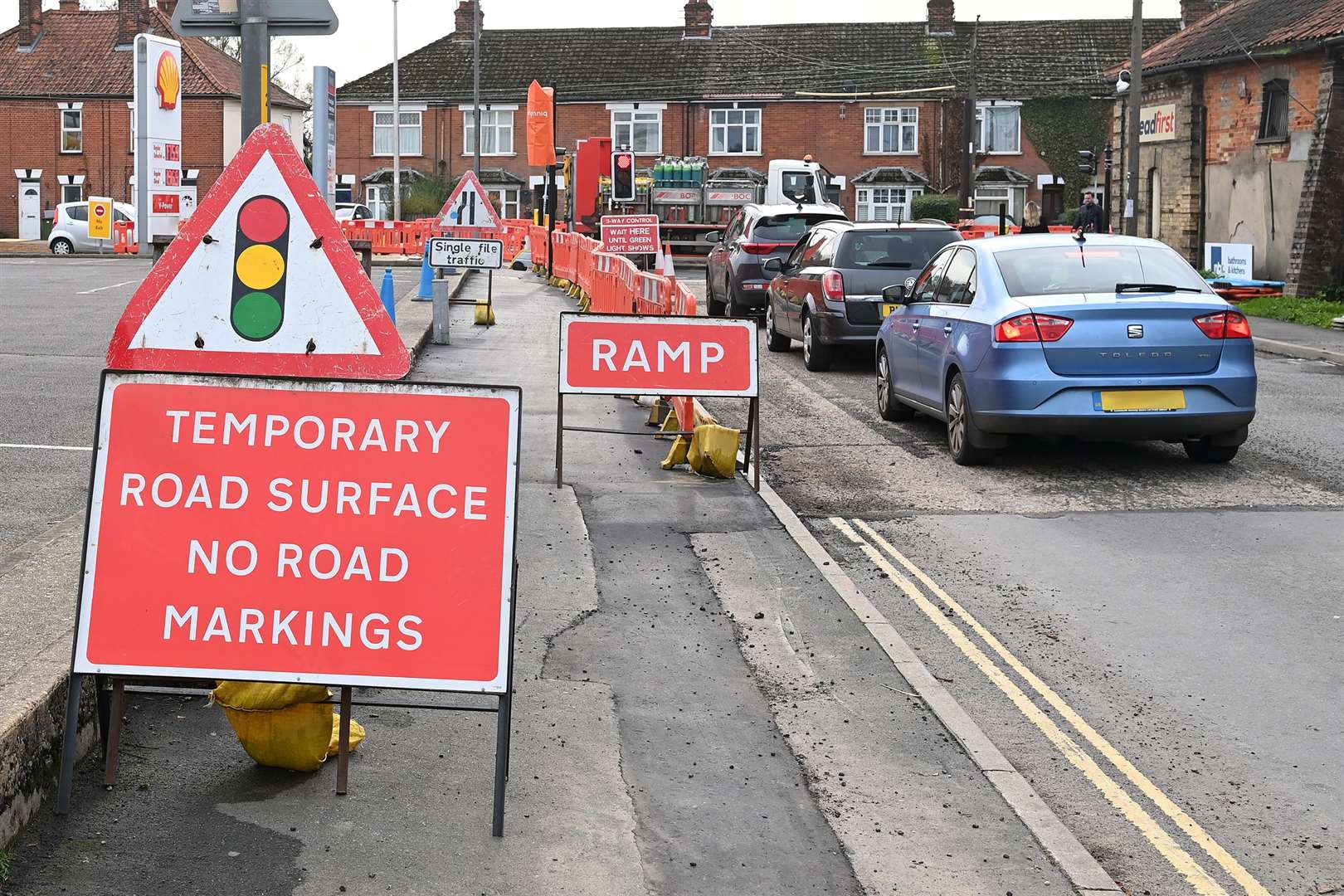Roadworks and traffic on Victoria road Picture: Mecha Morton