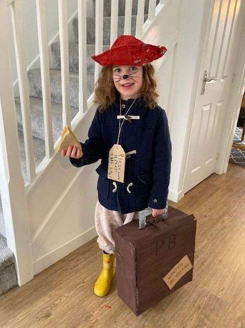 Amelie Birkinshaw, six, from Diss, as Paddington Bear.