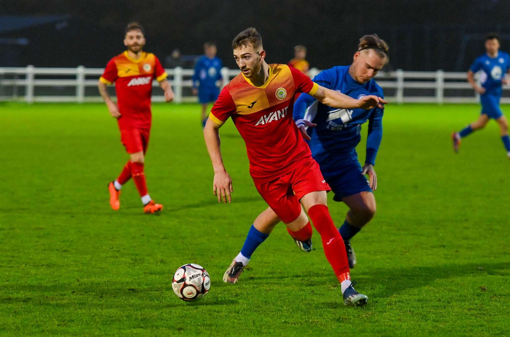 Matt Glover ended up going off injured late on with Walsham-le-Willows playing out the final minutes with 10 men, having used their allotted substitutes Picture: Mark Westley