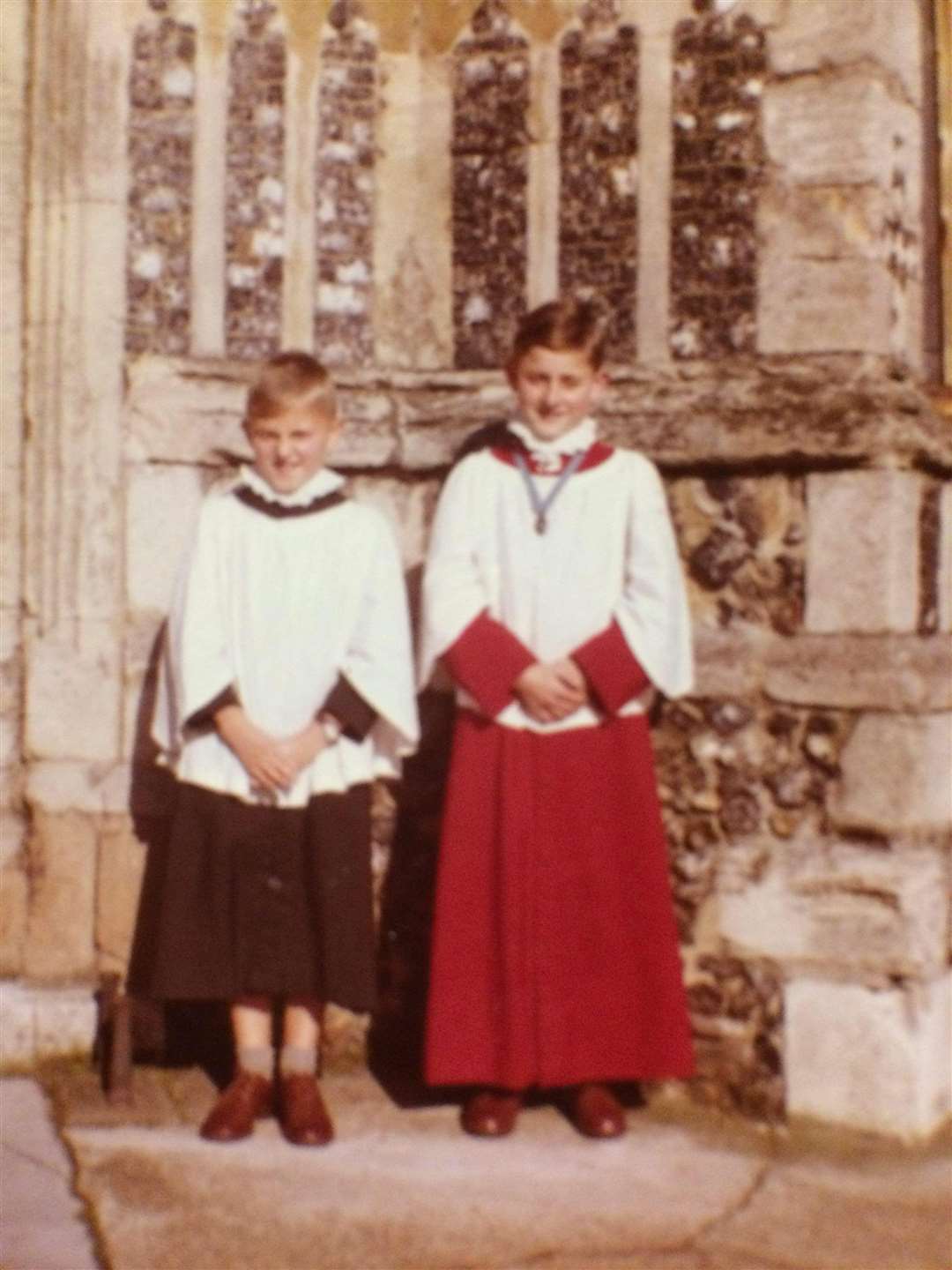 Basil Abbott (left) with his brother Barry when they were choirboys.