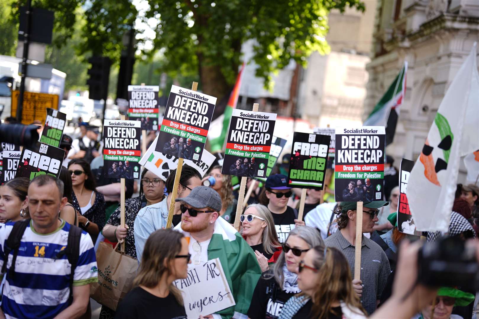 Hundreds of supporters were stationed outside court on Wednesday (Jordan Pettitt/PA)