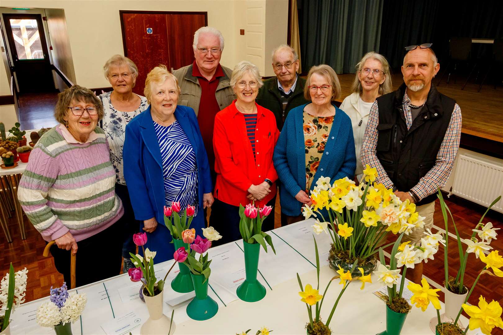 A bright start: Committee members are pictured before Saturday’s show got under way. Picture: Mark Bullimore