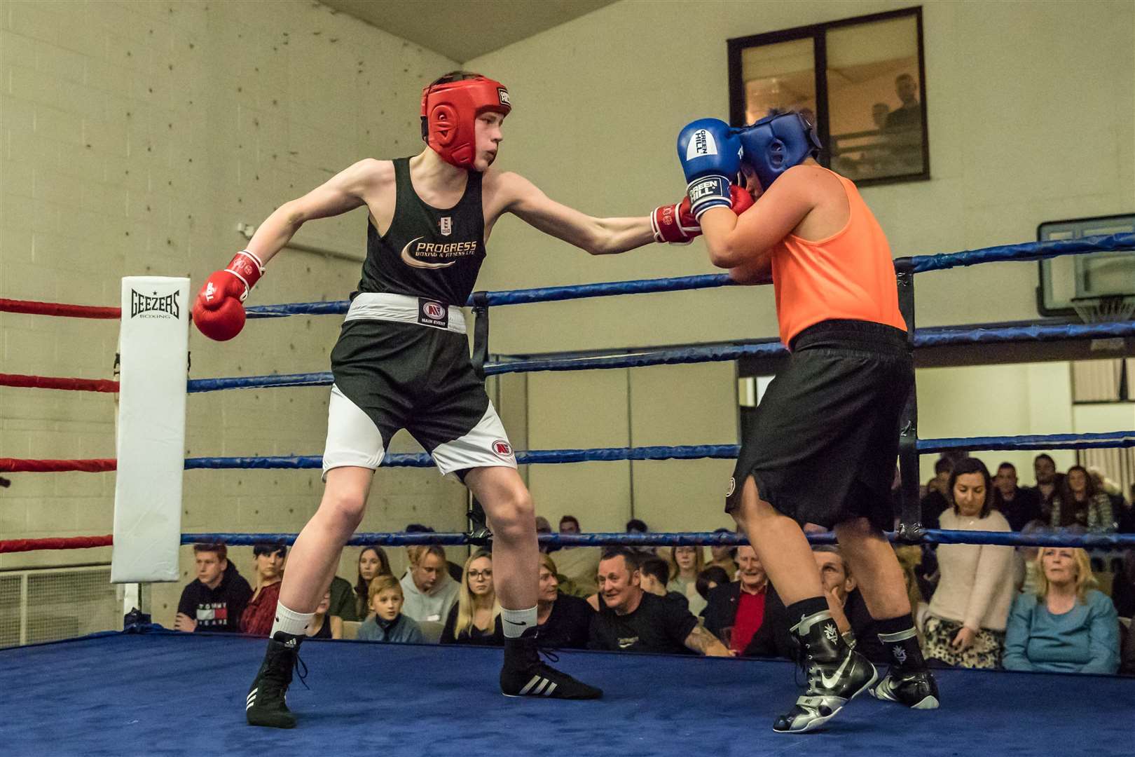 Progress Boxing - Diss Hope Church Show. Bout 12 - (Red) Toby Herbert (Progress) v (Blue) Mason Minall (Spalding).Winner - Unanimous Decision - Toby Herbert. (5790560)