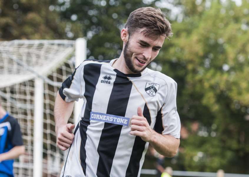 STAR MAN: Scott Roberts played well as Harleston Town won in dramatic fashion against Great Yarmouth
