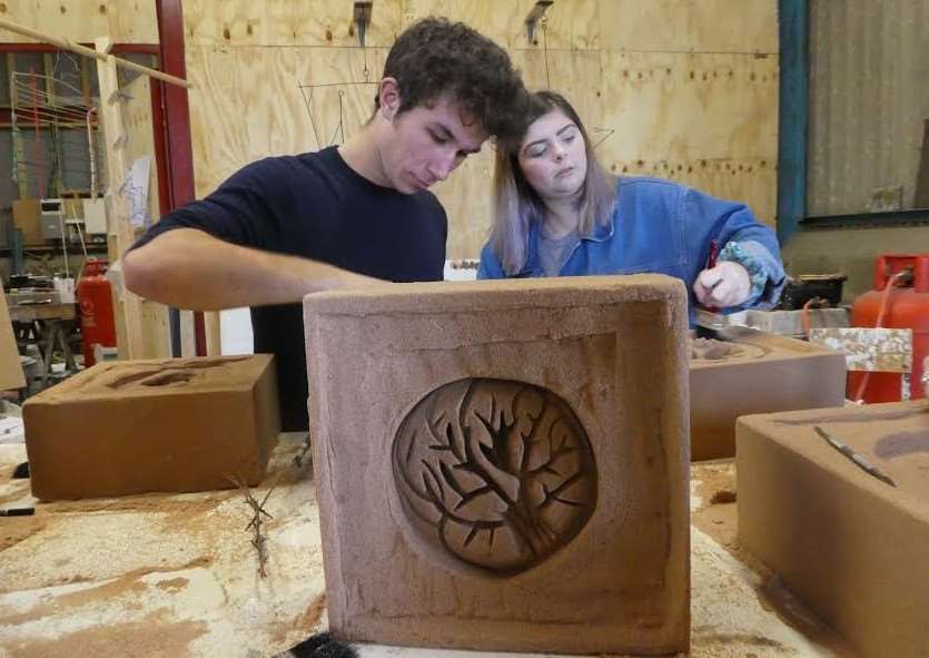 Students were moulded into great sculptors as Hartismere School spent the day at Riggle Street Bronze Foundry near Brandeston. Submitted picture.
