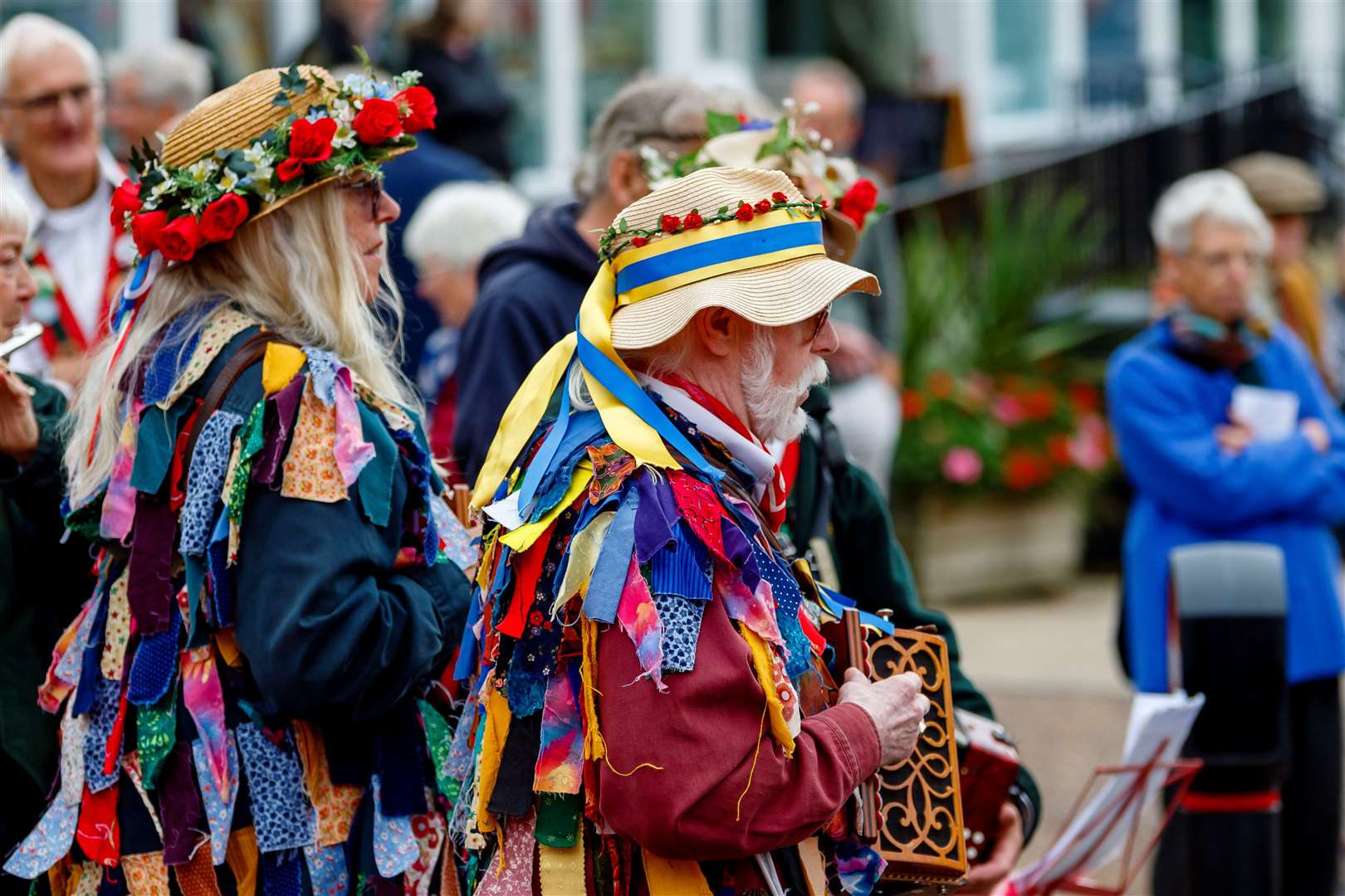 Diss, Norfolk, 24/09/2023Diss Heritage Transport Fayre, pictured are members of Hoxne Hundred Morris Dancers. Picture: Mark Bullimore Photography 2023