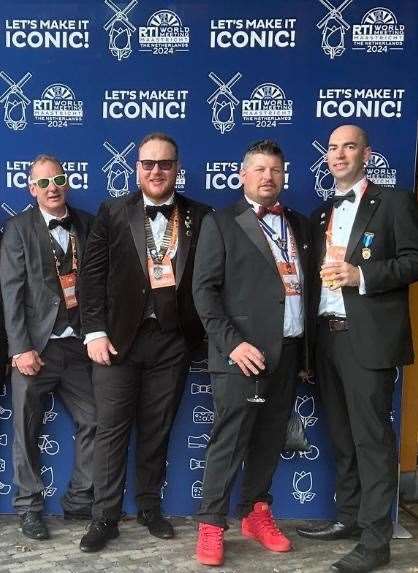 The quartet at the world meeting of the Round Table in Maastricht. Picture submitted