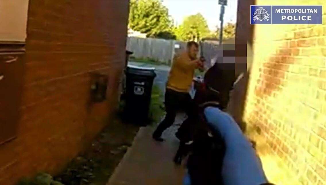 Body cam footage of Monzo striking Pc Yasmin Mechem-Whitfield (Met Police/PA)