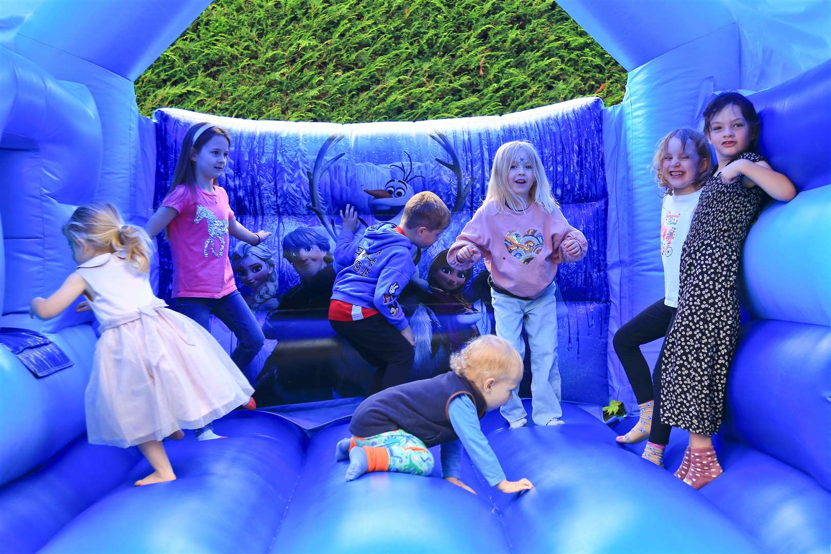 The bouncy castle at Thorndon Primary School’s event was very popular. Picture: Mark Bullimore