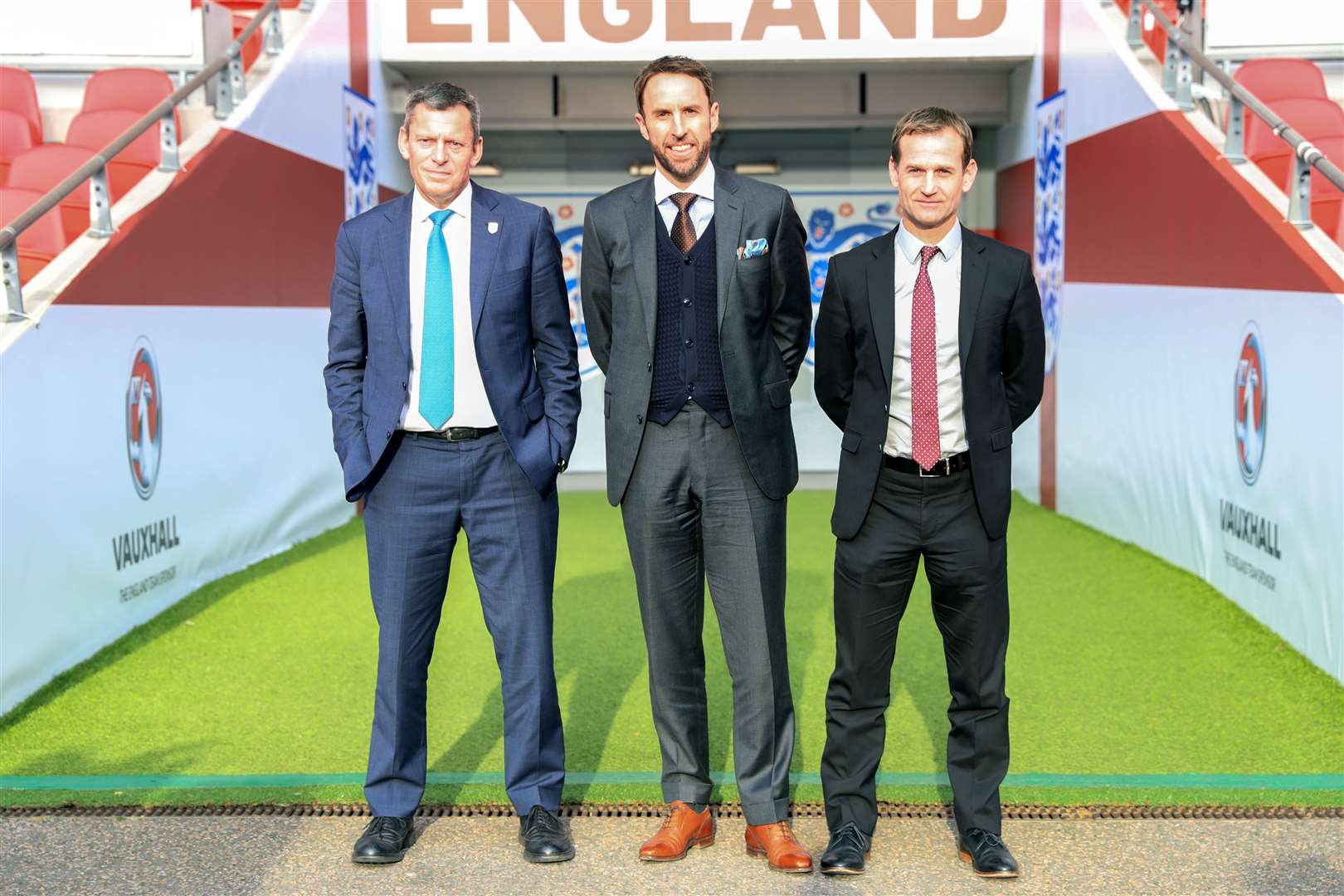 Gareth Southgate, centre, at Wembley Stadium in 2016 (Adam Davy/PA)