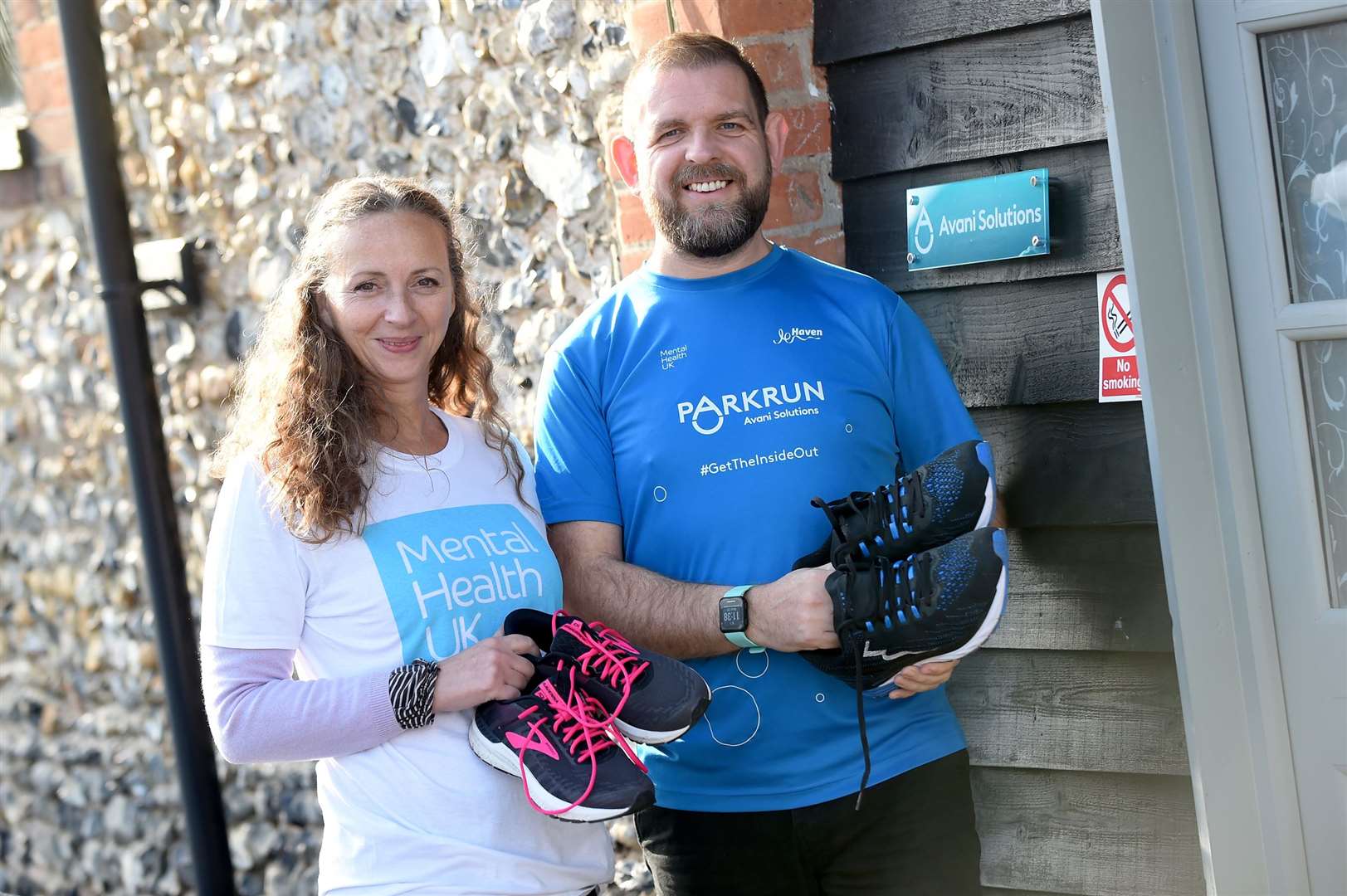 Michael Harper and Amanda Thomson put themselves to the test by running 5km around 39 UK coastal holiday parks. Picture by Mecha Morton.