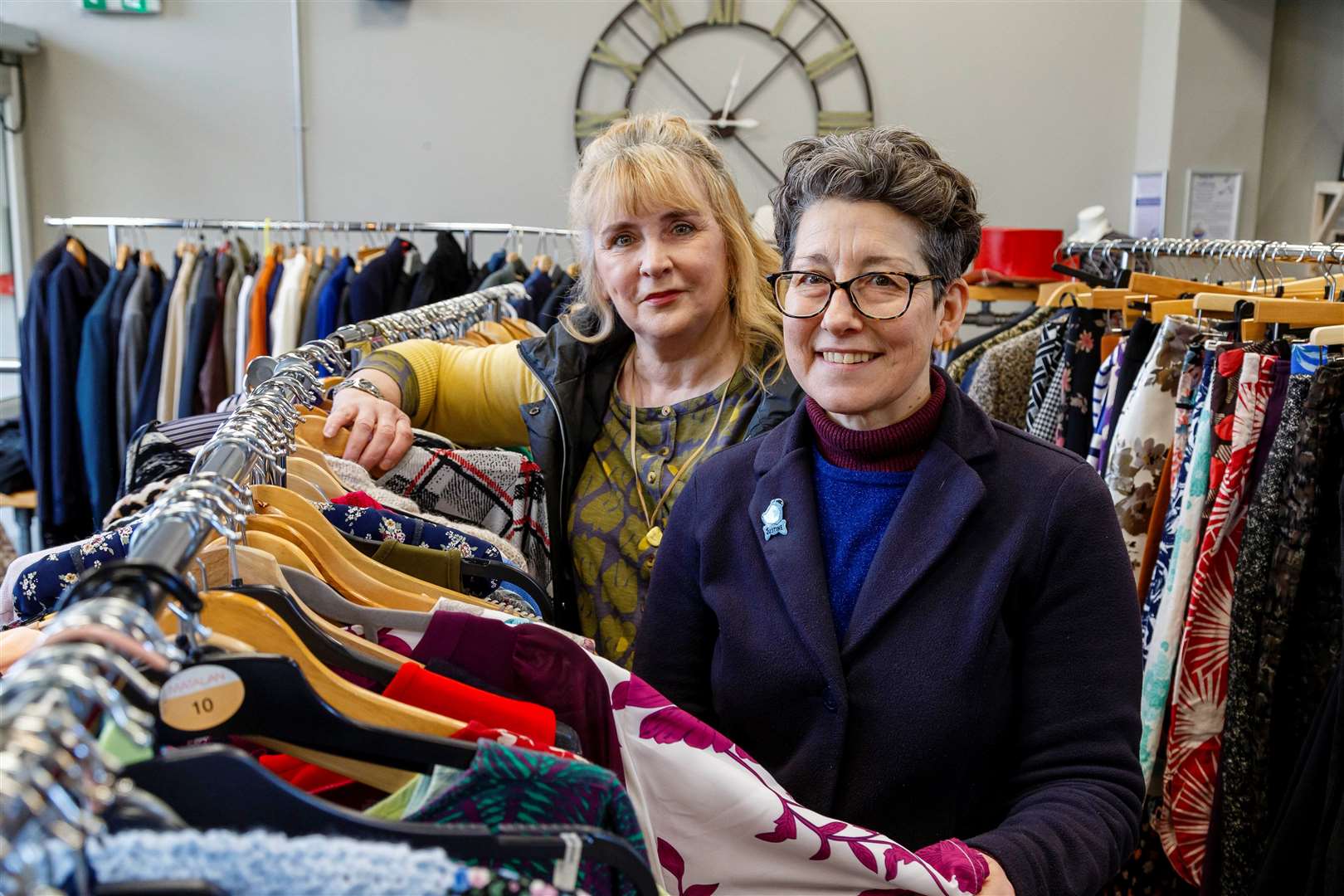Katrina Savage and Justine Johnston at the pop-up shop in The Hexagon in Eye. Picture: Mark Bullimore