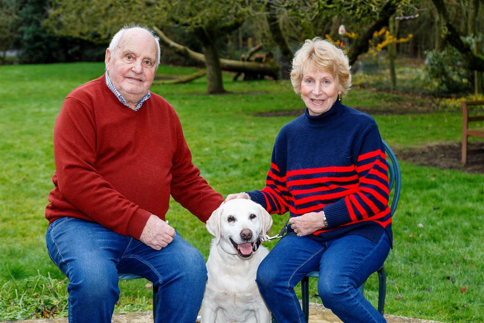 Rita and Philip Potter have been reunited with their beloved labrador, Daisy, eight years after she was stolen from their garden. Picture: Mark Bullimore