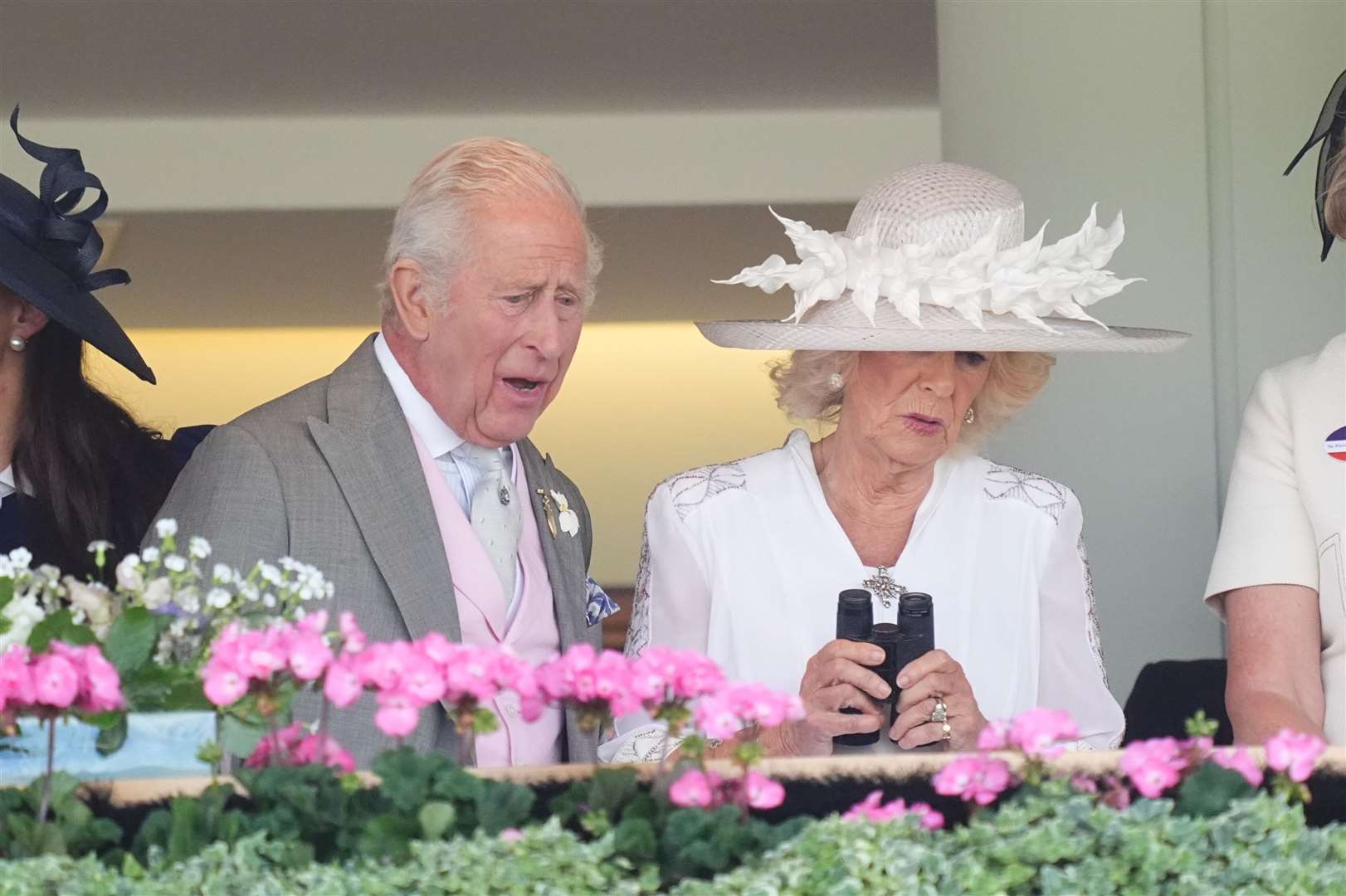 The King and Queen watch their horse being beaten in the Sandringham Stakes (James Manning/PA)