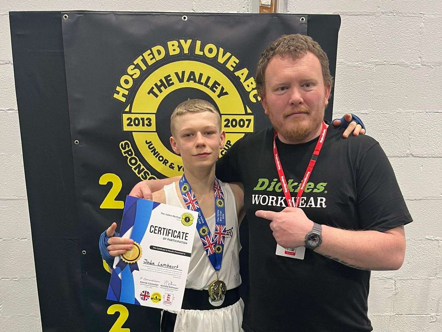 Jake Lambert with his gold medal from the Bacup Box Cup. Picture: Thrive Boxing Team