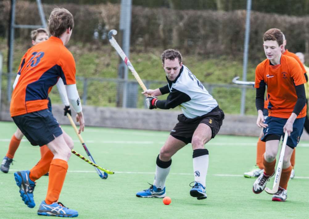 SETTING SIGHTS: Tom Sumner sets his sights on goal during Harleston Magpies Men's V 1-0 success over Bury St Edmunds II in East Men's League Division Five North East. The result leaves the Magpies fifth in the table