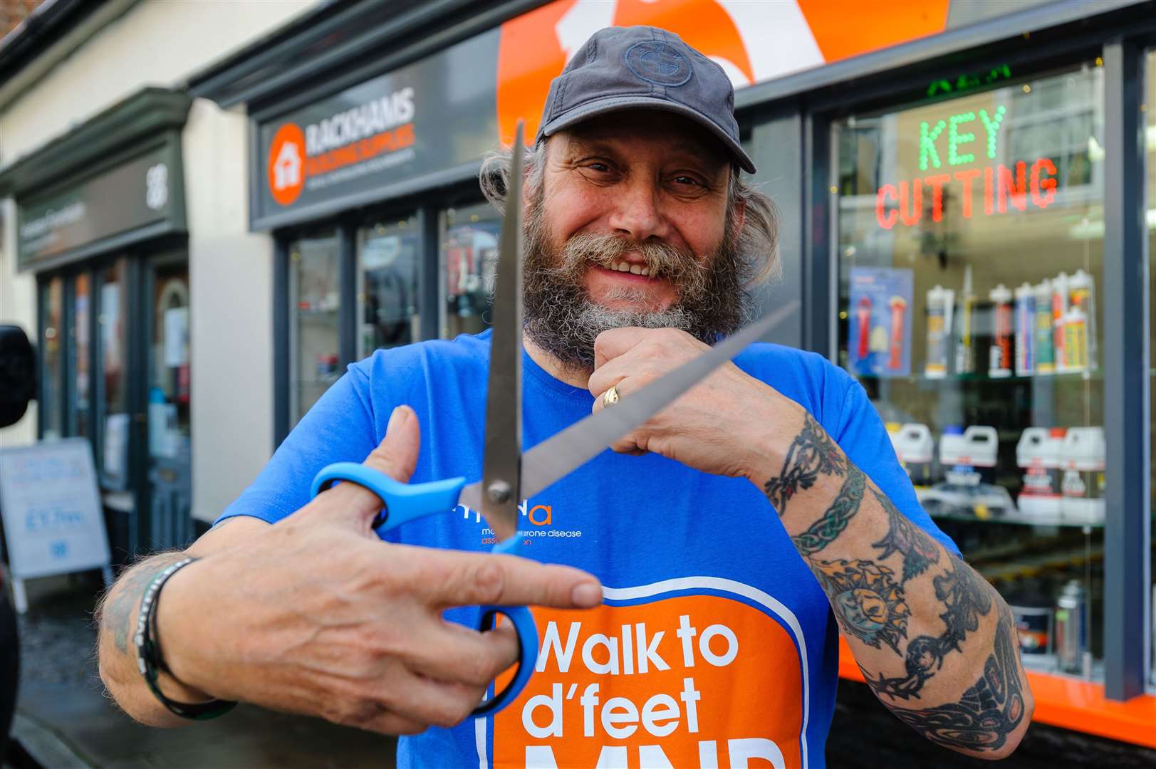 Paul Nelson is shaving off his beard and hair on December 21 at Rackhams in Harleston. Picture by Mark Bullimore.