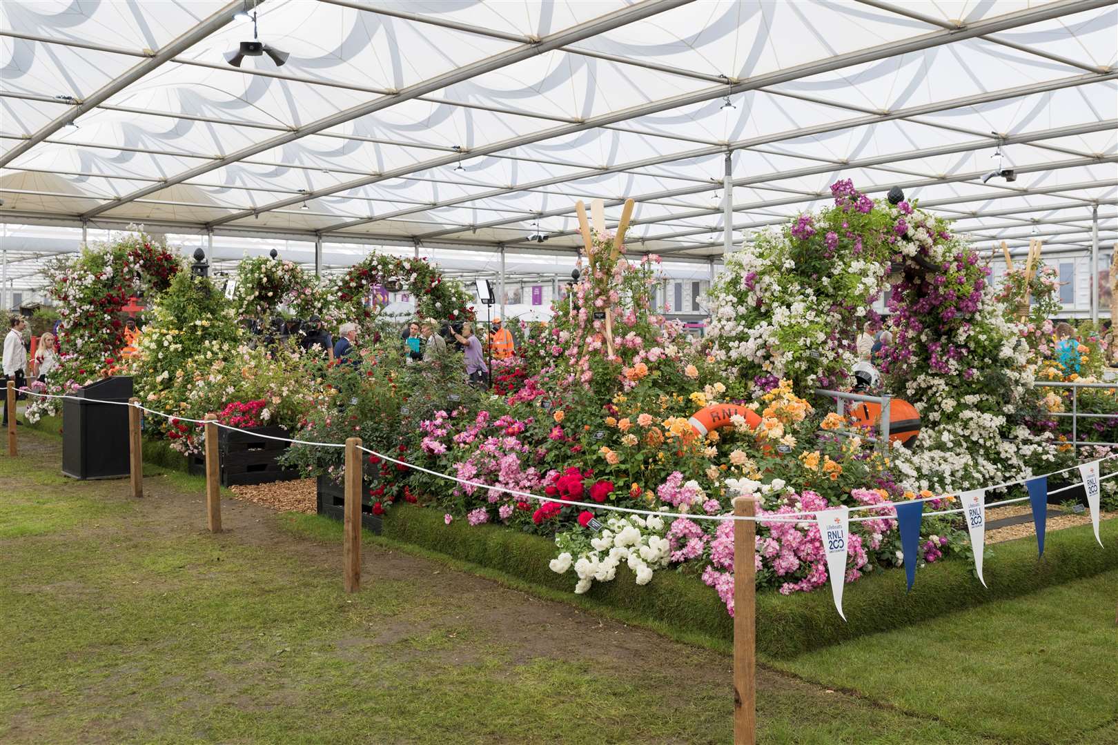The Peter Beales display at the Chelsea Flower Show too the 29th gold medal for the business. Pictures: Keith Mindham