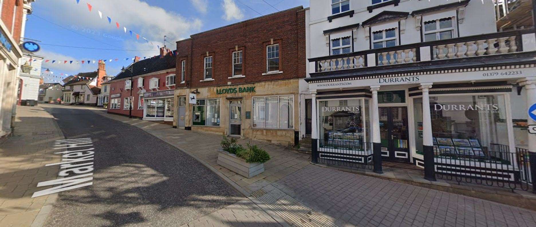 Lloyds in Market Hill, Diss, which will close on March 20, 2024. Picture: Google Maps
