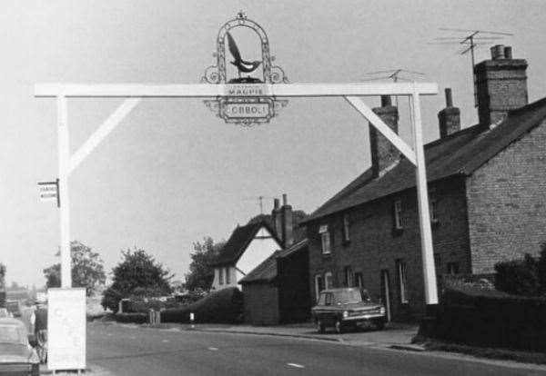 The sign during the 1960s. Picture: Stonham Parva Parish Council
