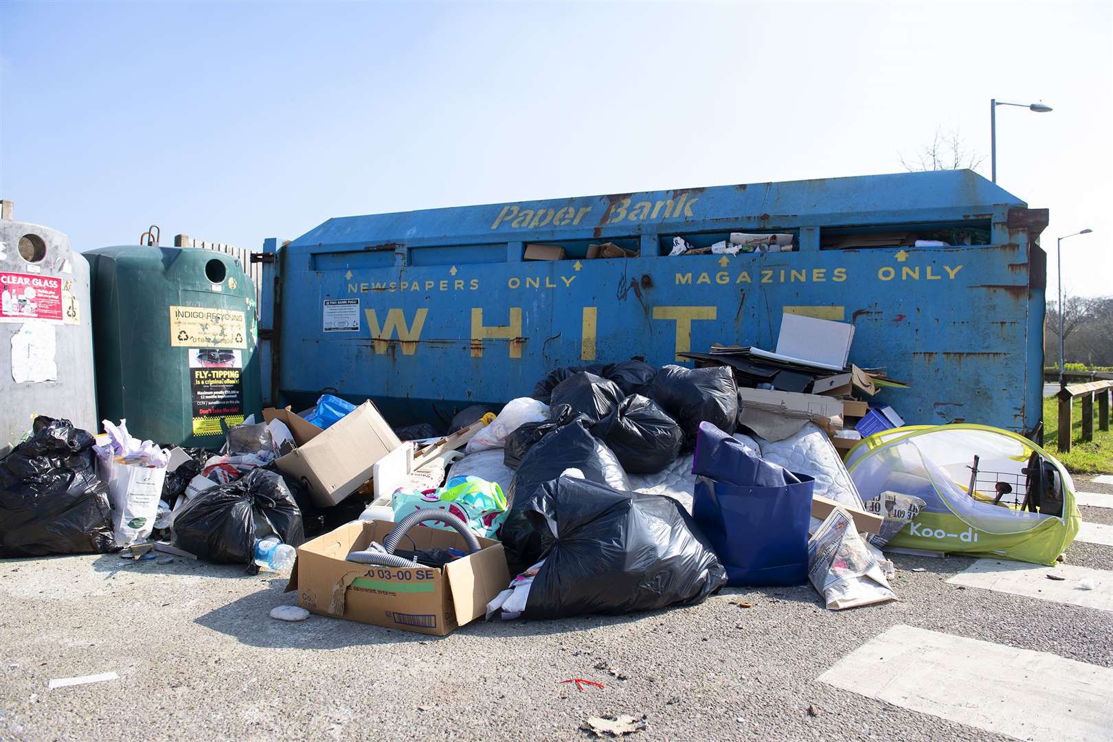 The bottle bank near Morrisons, in Diss. Picture: Mecha Morton.