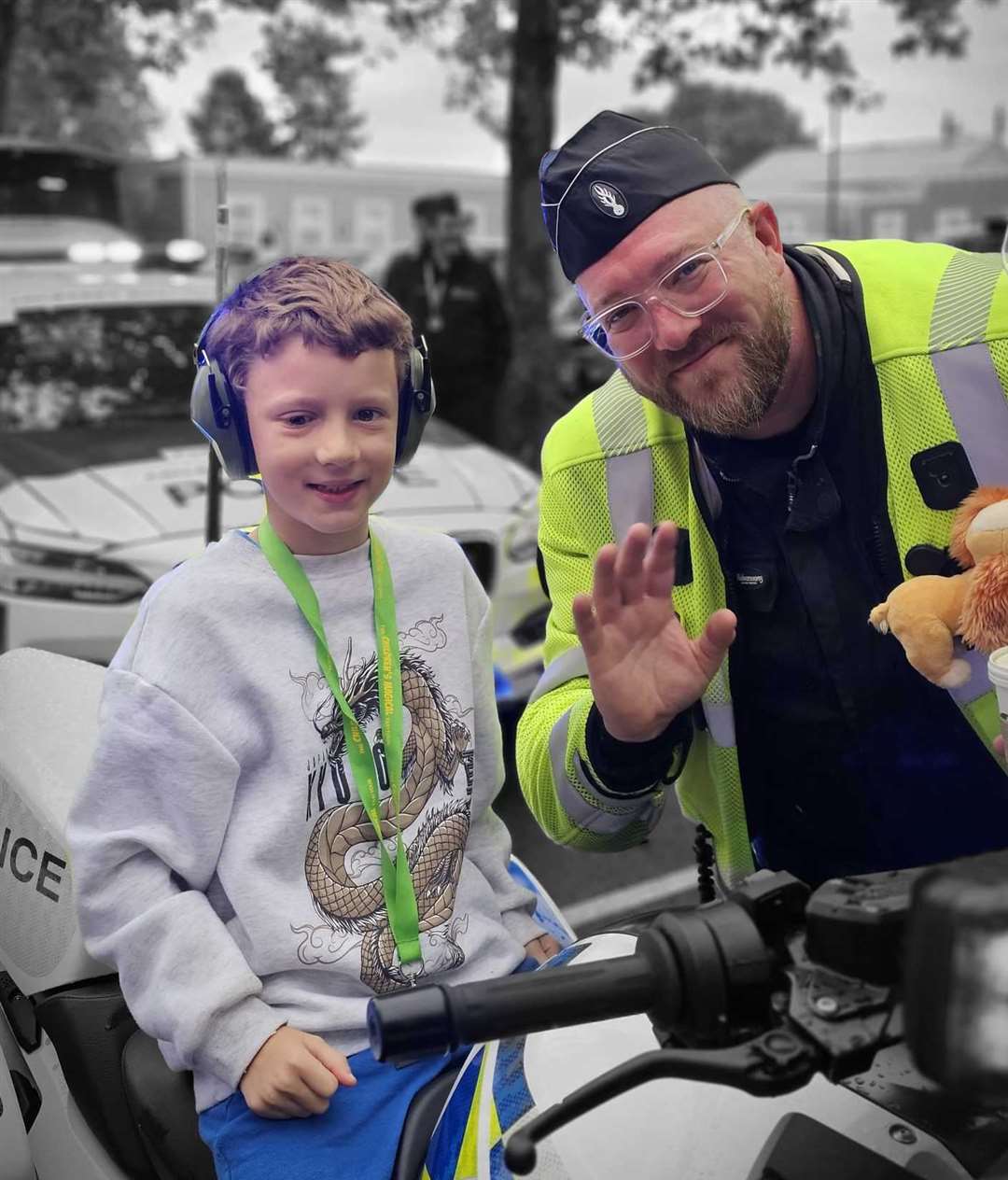 Johnny on one of the bikes which went with them to Disneyland Paris. Picture submitted