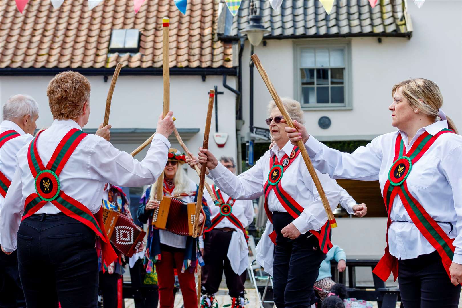 Members of the Hoxon Hundred at Harleston Market Place. Picture: Mark Bullimore