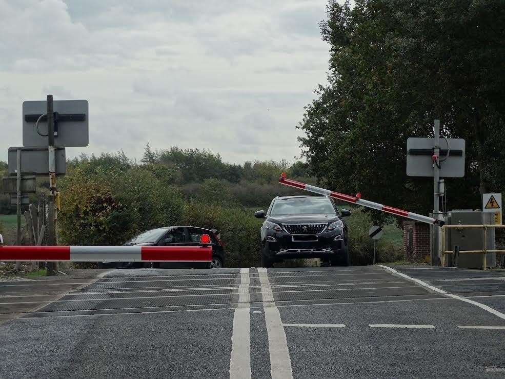The car was trapped around midday today. Pictures: Mike Bootman