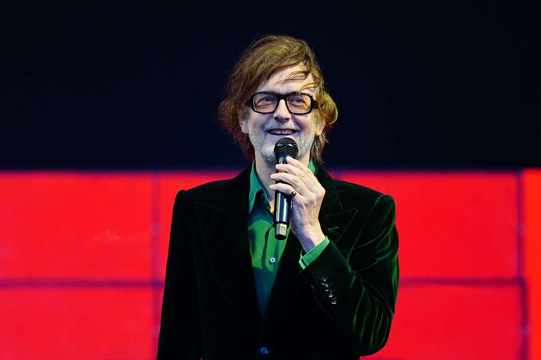 Jarvis Cocker of Pulp performing on stage at Finsbury Park in London (Victoria Jones/PA)