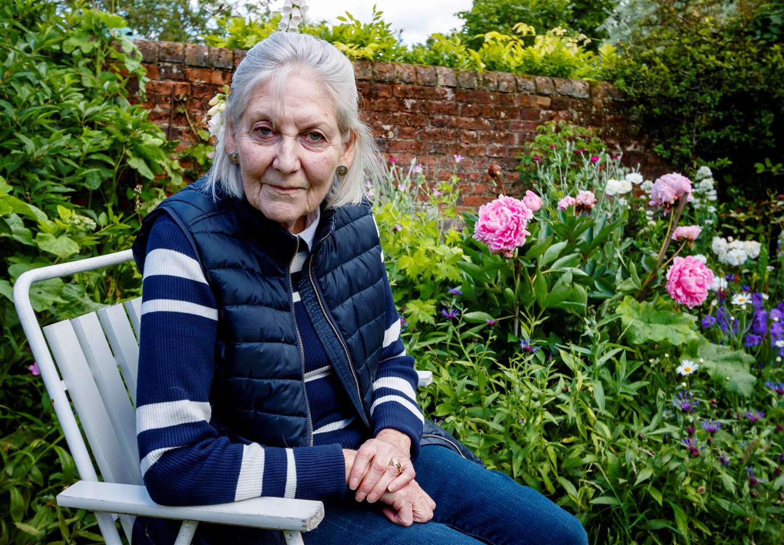 Benka Yannoulopoulos in her garden. Picture: Mark Bullimore