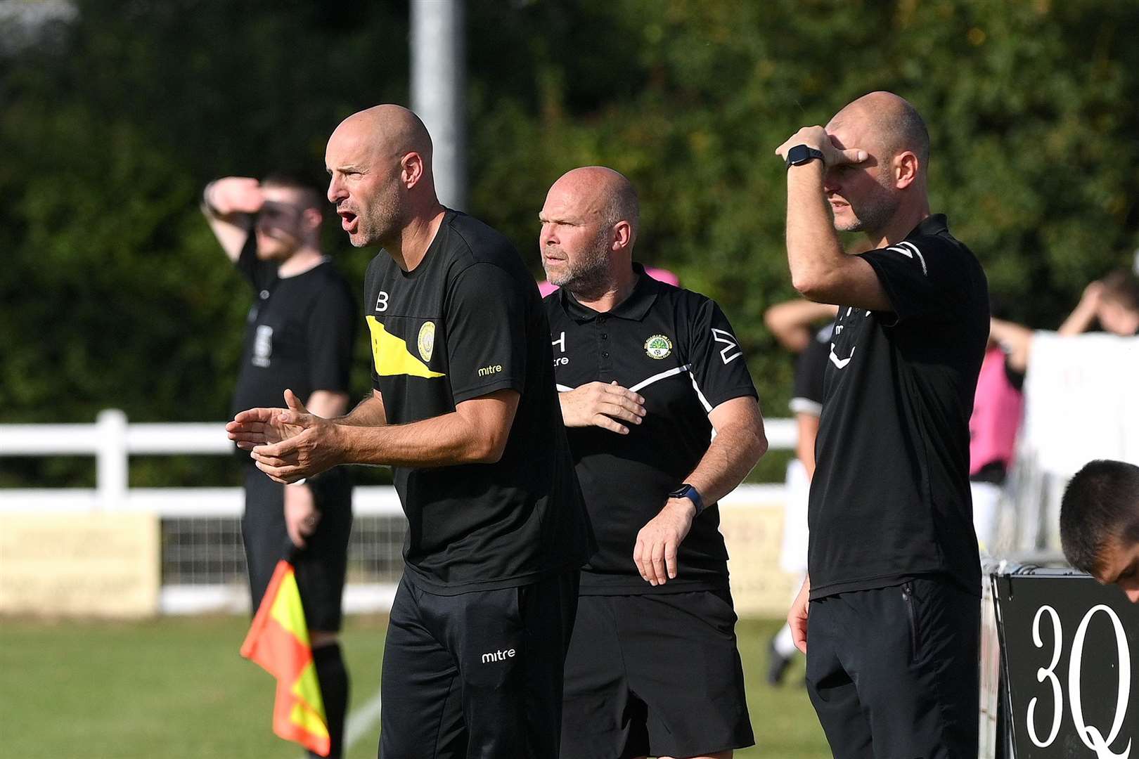 The Walsham-le-Willows management team of (from left) Chay Budd, Ian Hubbard and Trevor Newman