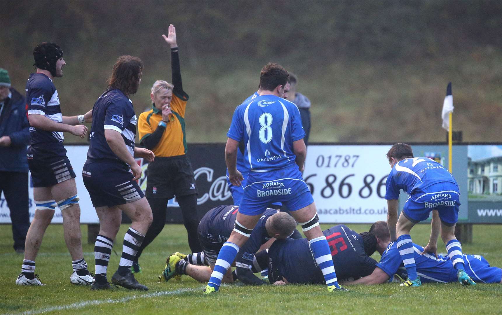 Sudbury v Diss - Sudburys Thomas Dain goes over for a try.Pic - Richard Marsham. (5724067)