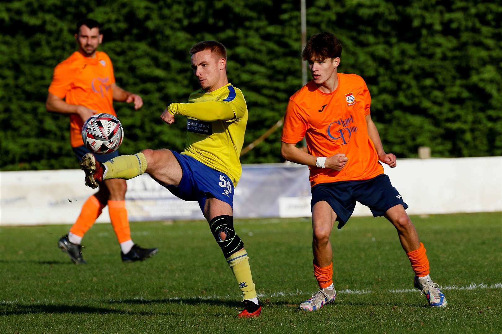 Ollie Williams controls="true" the ball. Picture: Mark Bullimore