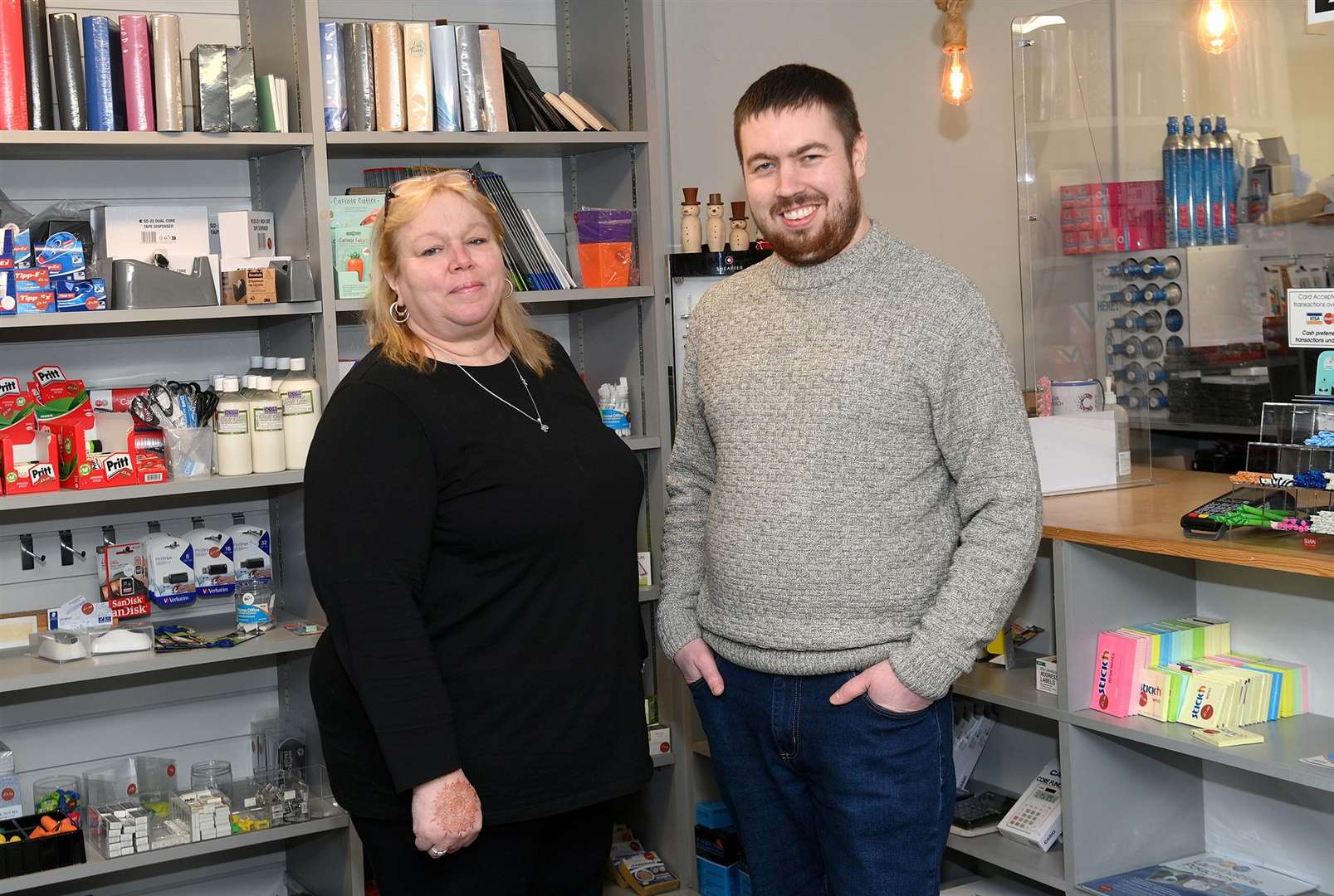 Robinson's Traditional Stationers in Harleston is one of several in the area to have been named as a finalist in the South Norfolk business awards for 2024.PICTURED: Annie Donjon and Kieran RobinsonPicture: Mecha Morton