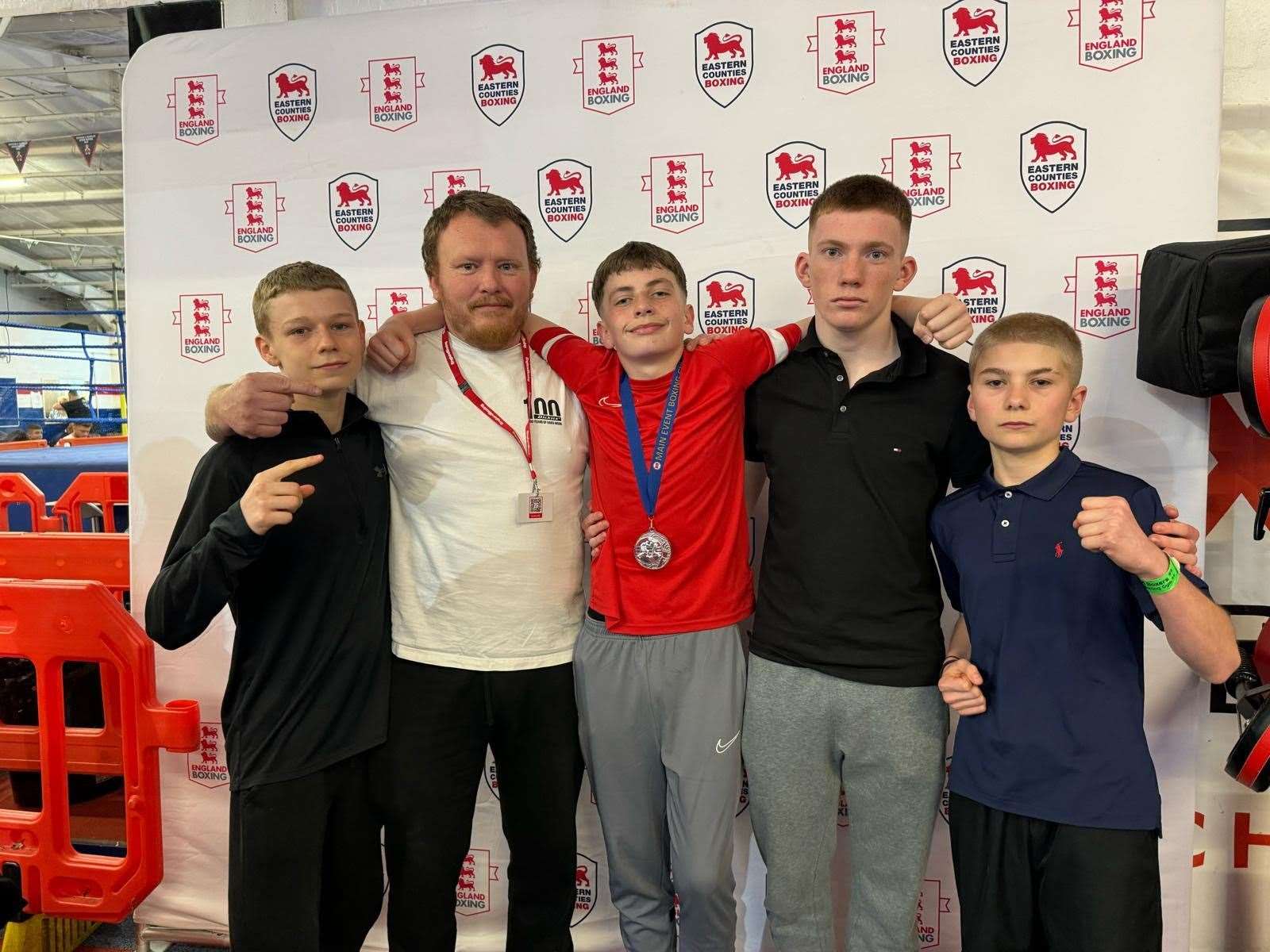 Fromleft: Jake Lambert, Paul Cameron, Alfie Chadwick, Elliot Cameron and Harry Norfolk at the National Championships Picture: Thrive Boxing Team