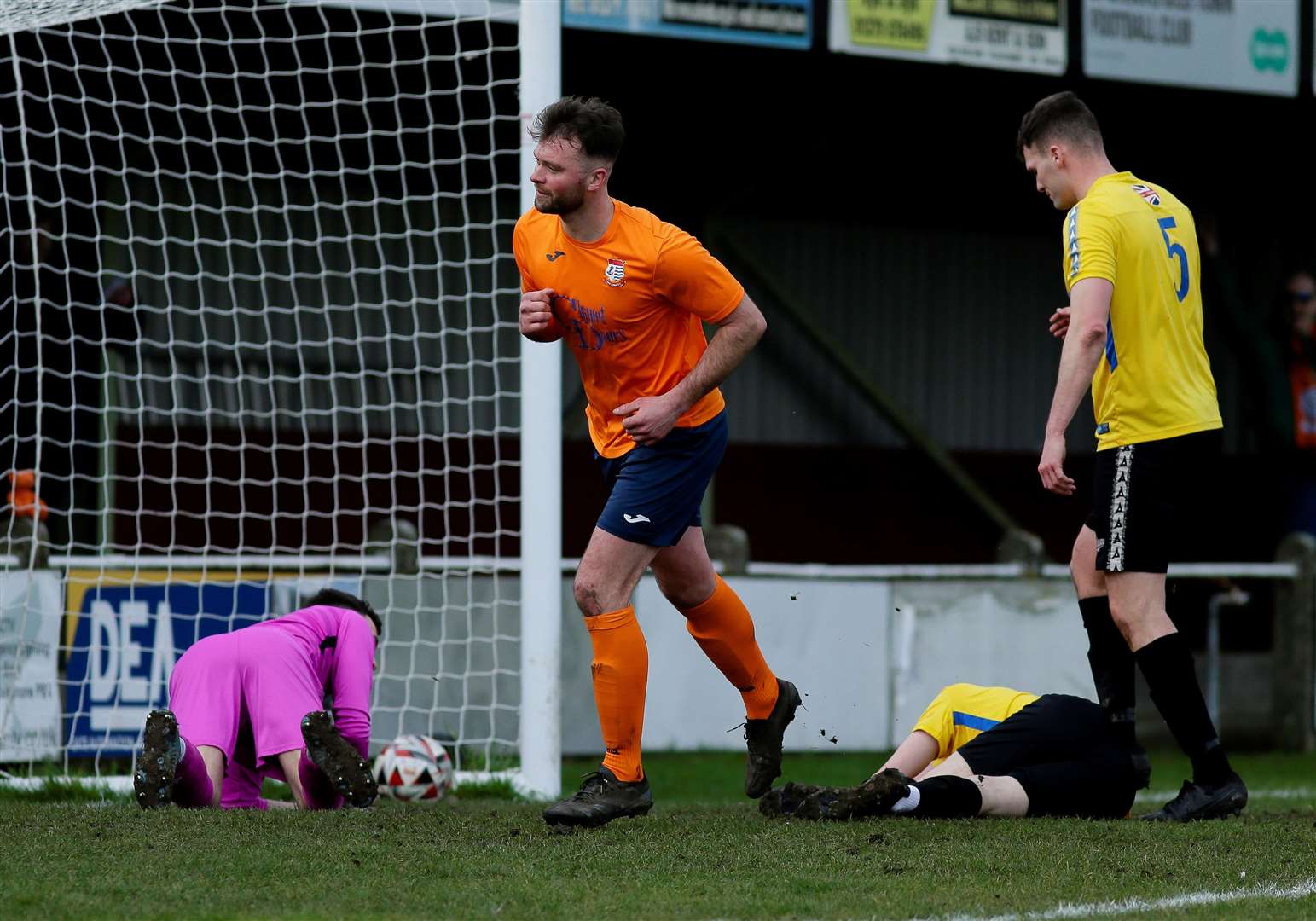 Charlie Webb headed home Diss’ second goal inside 20 minutes Picture: Mark Bullimore