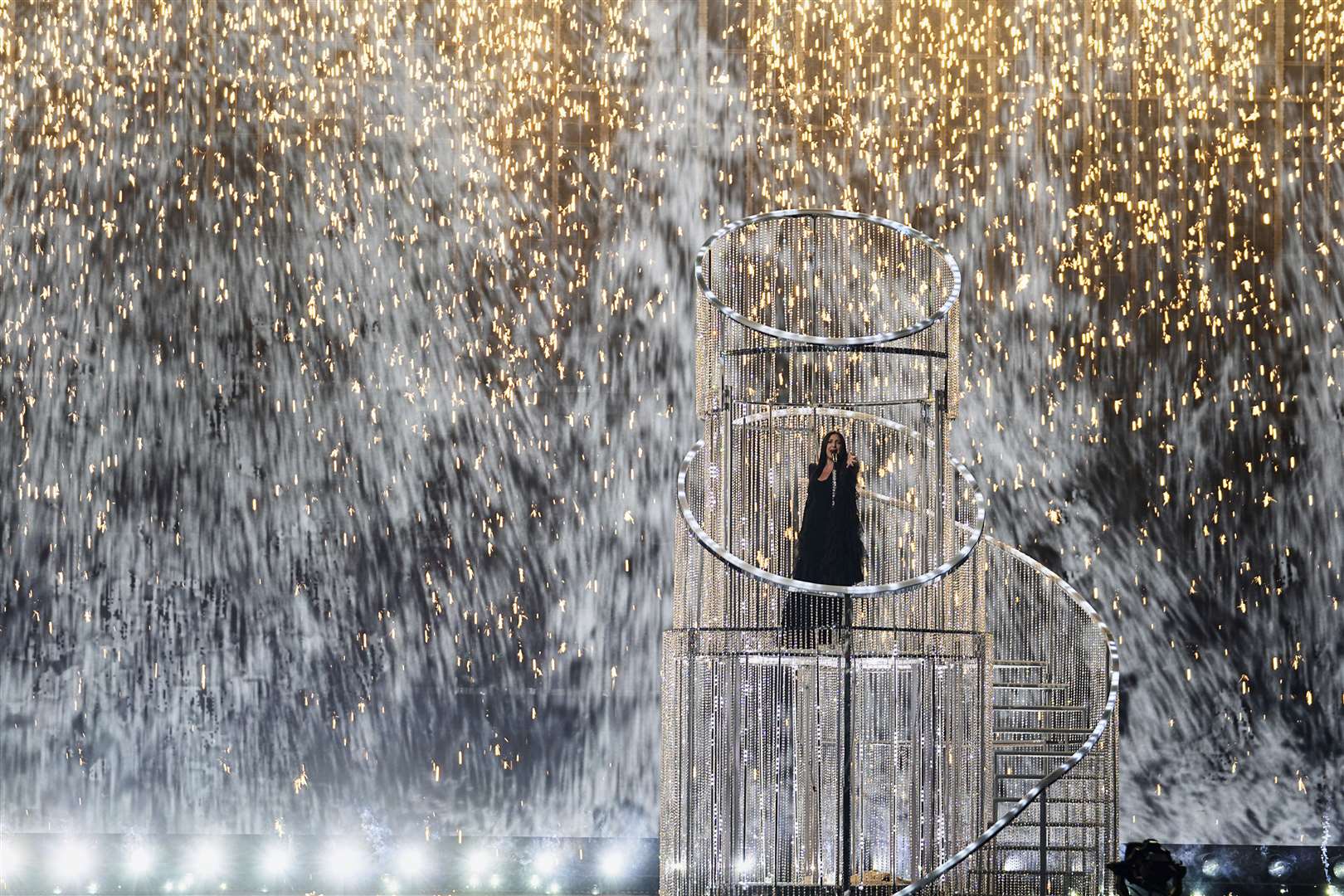 Yuval Raphael from Israel performs during the grand final of the Eurovision Song Contest (Martin Meissner/AP)