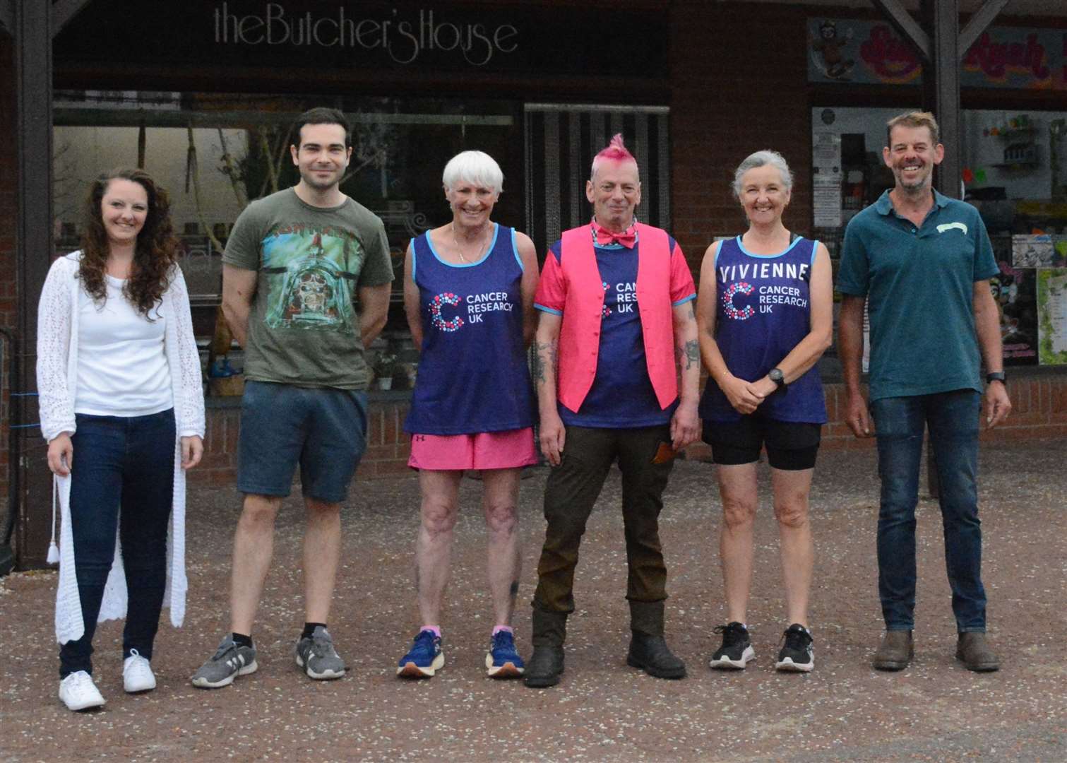 Lesley Allgood, third left, and Vivienne Taylor with business owners. Picture: Ray Allgood