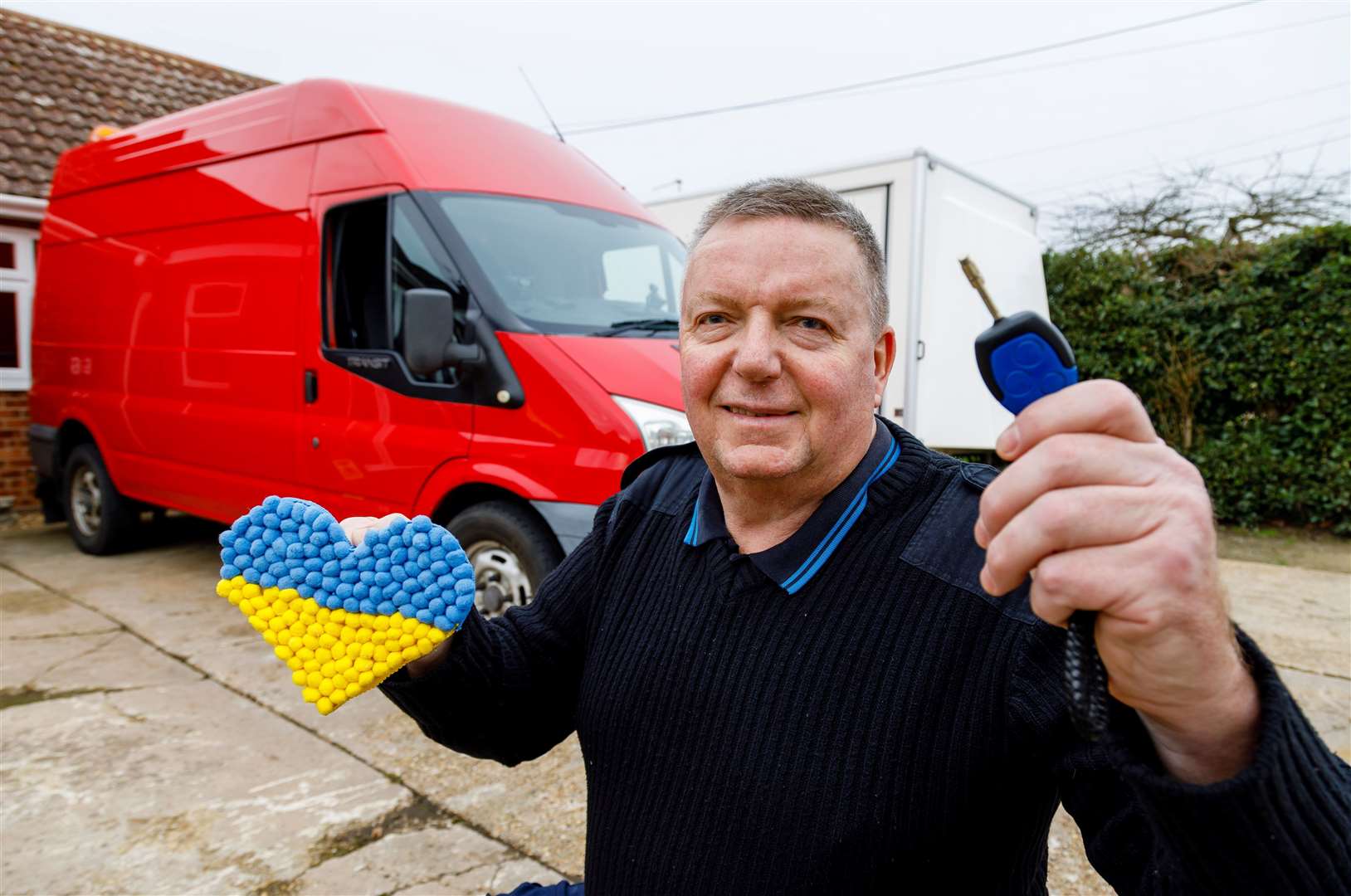 Needham, Norfolk, 24/01/2024Peter Bee of Needham, who has been transporting van loads of donations to Ukraine for the past year is starting up a business, with all profits going to a Ukraine orphanage. Picture: Mark Bullimore Photography 2024